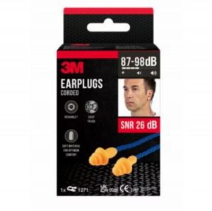 3M EARPLUGS CORDED 87-98dB SNR 26 dB