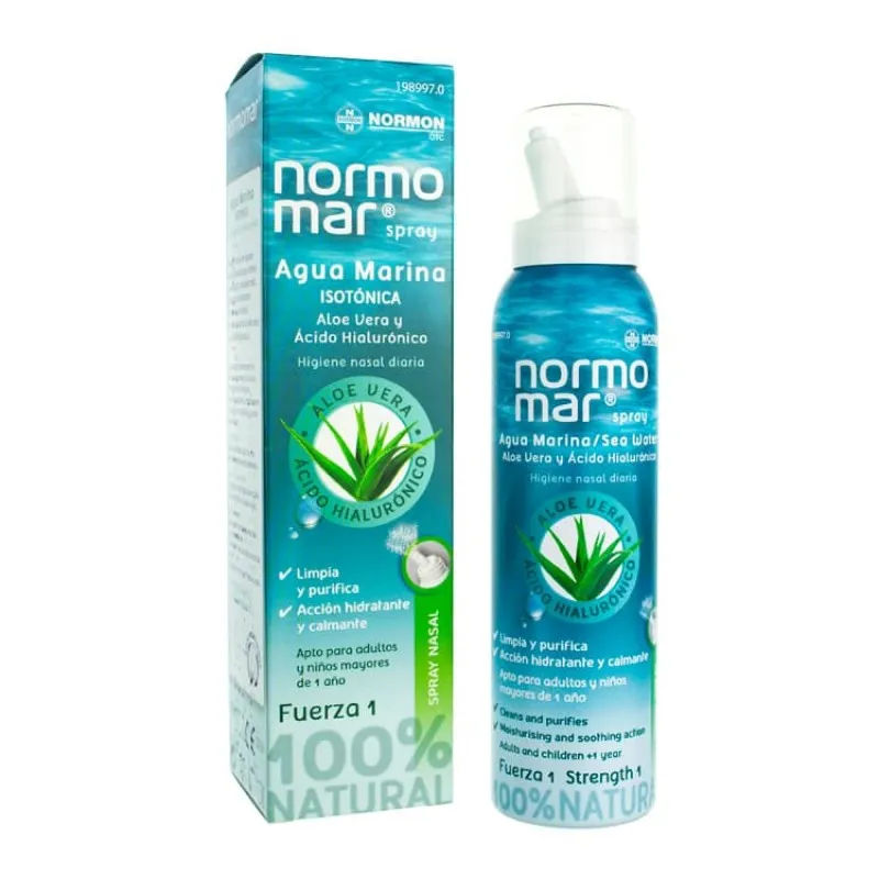 Normomar agua marina spray, aloe + hialur�nico, 120 ml